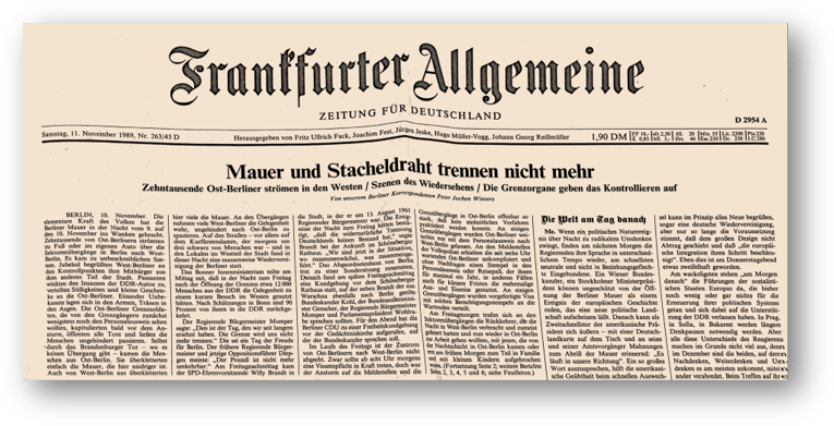 Frankfurter Allgemeine 11 November 1989
